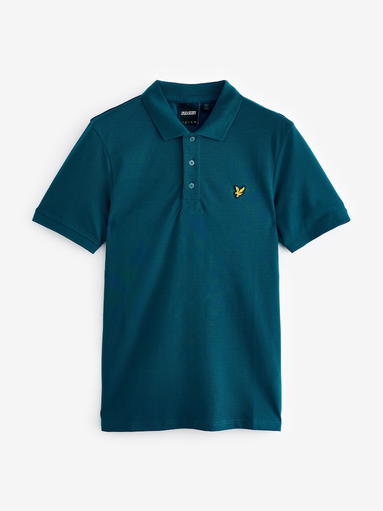 Lyle & Scott Teal Blue Classic Polo Shirt - Image 4 of 4