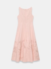 Mint Velvet Pink Linen Blend Lace Midi Dress - Image 8 of 8