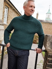 Green Regular Tulip Neck Chunky Knitted Jumper - Image 3 of 10