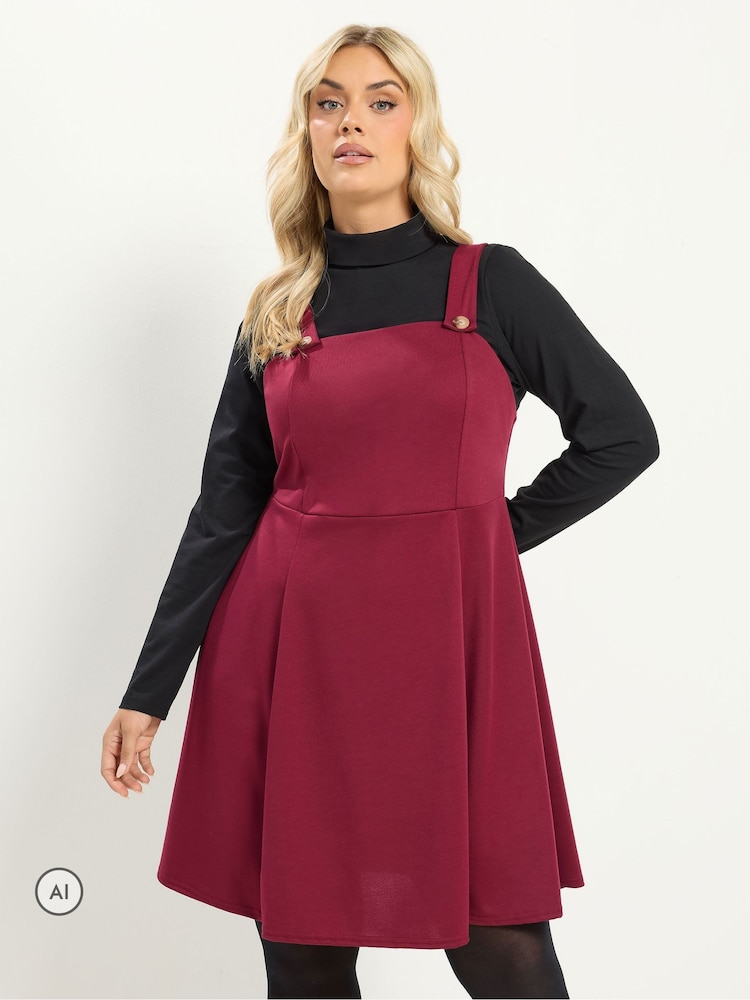 Қызыл - Yours Curve Pinafore көйлегі - 6суретінің 1 суреті