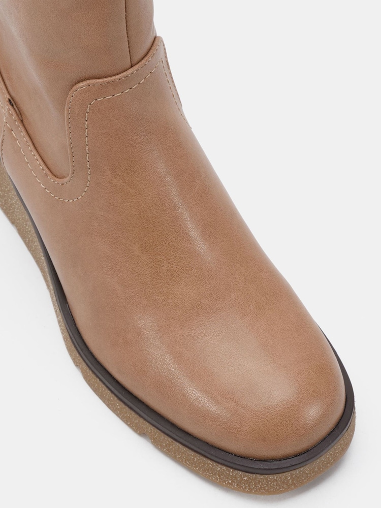 Novo Taupe Brown Wide Fit Jenna Mid Wedge Casual Ankle Boots - Image 6 of 6 Novo Taupe Brown Wide Fit Jenna Mid Wedge Casual Ankle Boots - Image 6 of 6