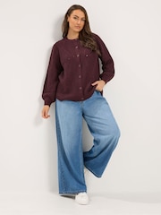 Yours Curve Red Pointelle Knit Cardigan - Image 2 of 6