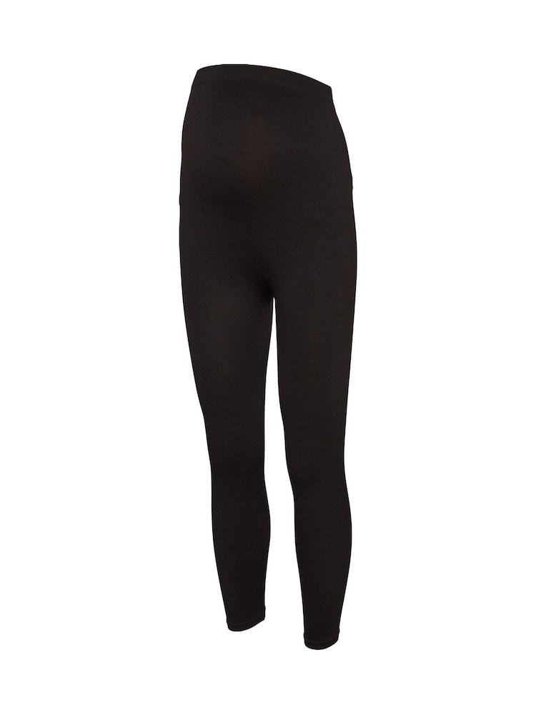 VERO MODA Black Maternity Ribbed Over The Bump Comfort Leggings - Image 5 of 5