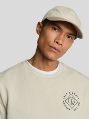 Lyle & Scott Ecru White 100% Cotton Stamp Crew Neck Sweatshirt - Image 4 of 5