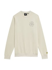 Lyle & Scott Ecru White 100% Cotton Stamp Crew Neck Sweatshirt - Image 5 of 5