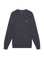 Lyle & Scott Charcoal Grey Cotton Merino Crew Neck Jumper - Image 3 of 3