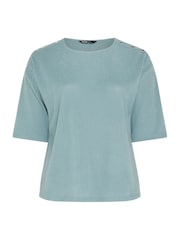 Yours Curve Green Ribbed Studded Top - Image 5 of 6