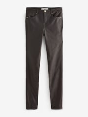 Chocolate Brown Coated Skinny Jeans - Image 4 of 5