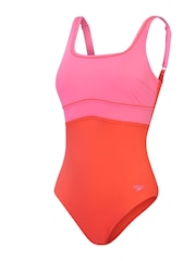 Speedo Red Womens Shaping Contour Eclipse Swimsuit 1 Piece - Image 7 of 11