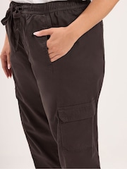 Maro - Yours Curve Twill Tapered Trousers - Imaginea 4 din 6