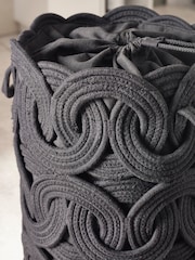 Black Rope Storage Laundry Bag Basket - Image 2 of 4