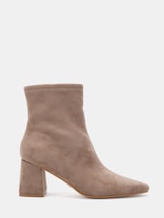Smėlio spalvos - Novo Wide Fit Kat Mid Block Chisel Toe Ankle Boots - 2 paveikslėlis iš 6