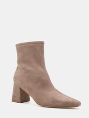 Smėlio spalvos - Novo Wide Fit Kat Mid Block Chisel Toe Ankle Boots - 3 paveikslėlis iš 6
