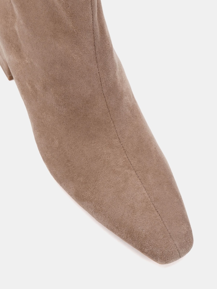 Smėlio spalvos - Novo Wide Fit Kat Mid Block Chisel Toe Ankle Boots - 6 paveikslėlis iš 6