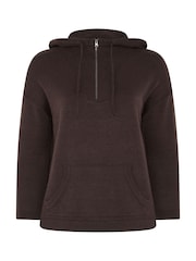 Yours Curve Brown Knitted Hoodie - Image 5 of 6