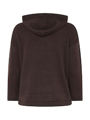 Yours Curve Brown Knitted Hoodie - Image 6 of 6