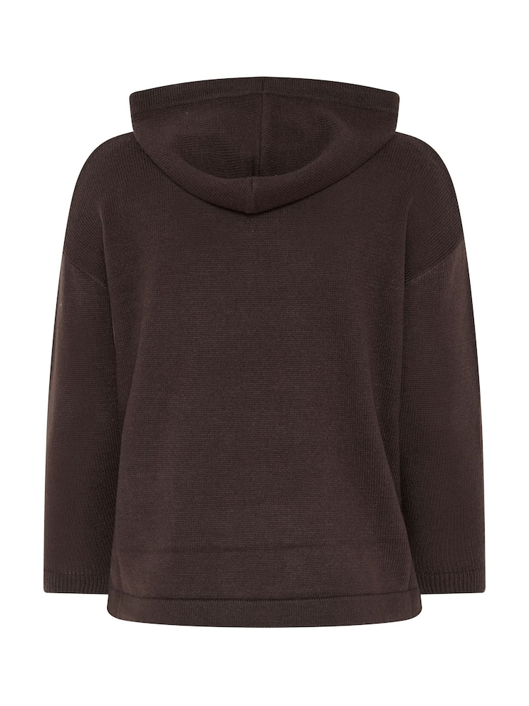 Yours Curve Brown Knitted Hoodie - Image 6 of 6 Yours Curve Brown Knitted Hoodie - Image 6 of 6