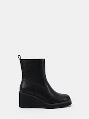 Novo Black Jenna Mid Wedge Casual Ankle Boots - Image 1 of 6