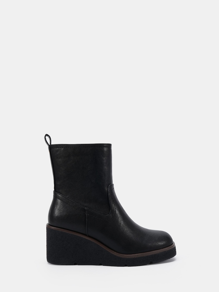 Novo Black Jenna Mid Wedge Casual Ankle Boots - Image 1 of 6 Novo Black Jenna Mid Wedge Casual Ankle Boots - Image 1 of 6