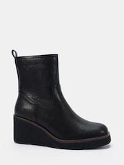Novo Black Jenna Mid Wedge Casual Ankle Boots - Image 2 of 6