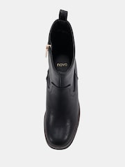 Novo Black Jenna Mid Wedge Casual Ankle Boots - Image 4 of 6
