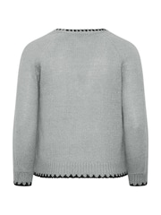 Yours Curve Grey Tie Front Cardigan - Image 2 of 2