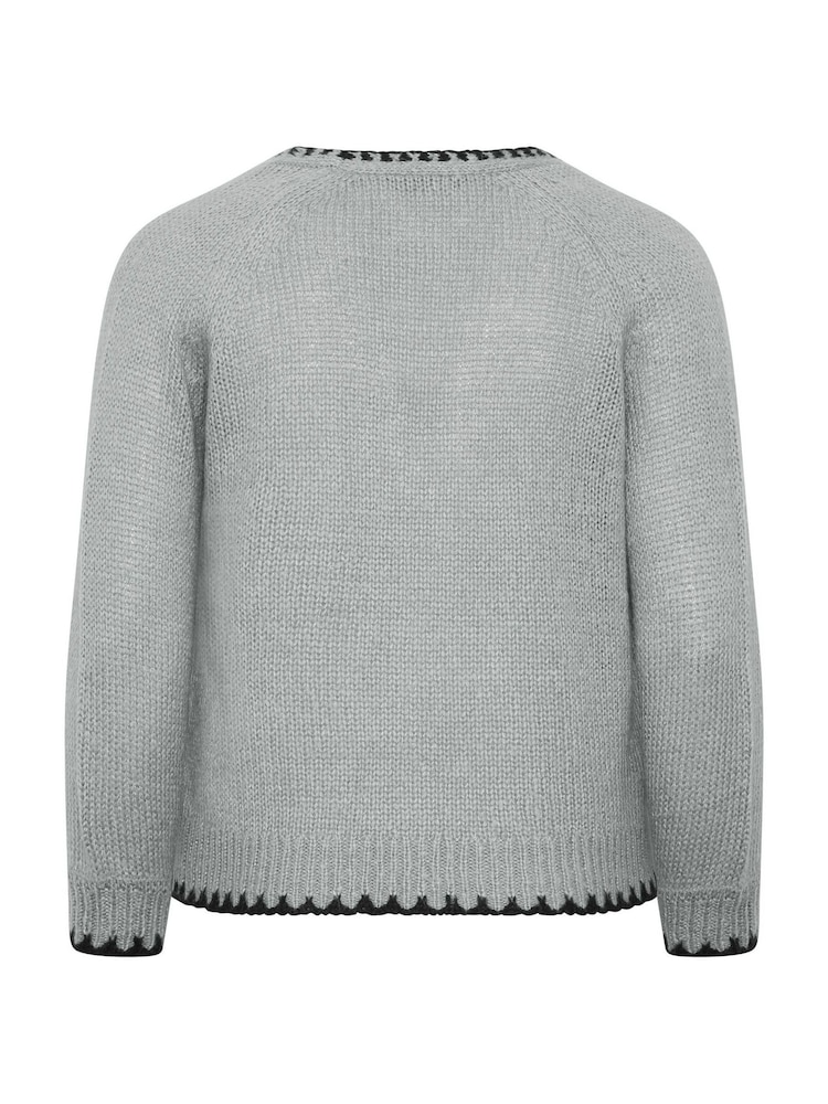 Yours Curve Grey Tie Front Cardigan - Image 2 of 2 Yours Curve Grey Tie Front Cardigan - Image 2 of 2