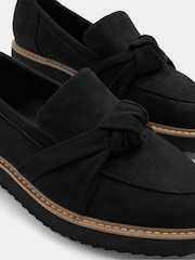 Yours Curve Black Wide Fit Faux Suede Knotted Loafers - Image 4 of 5