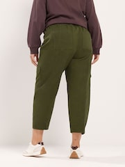 Verde - Yours Curve Twill Tapered Trousers - Imaginea 3 din 6