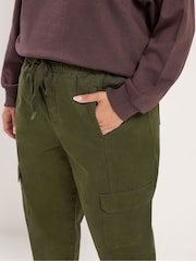 Verde - Yours Curve Twill Tapered Trousers - Imaginea 4 din 6