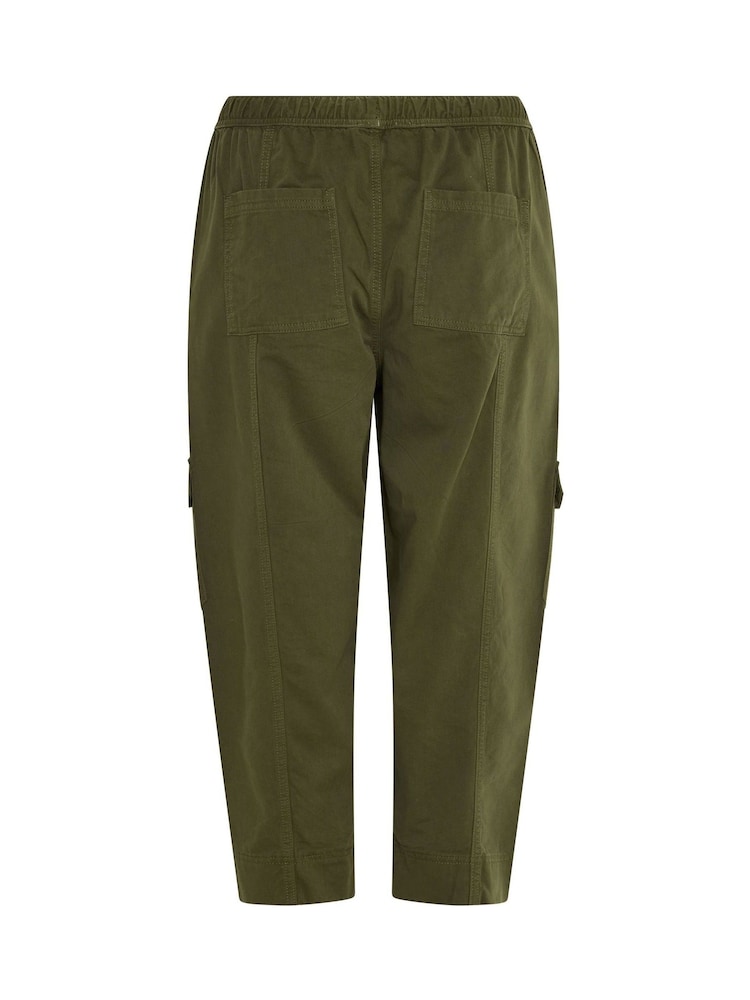 Verde - Yours Curve Twill Tapered Trousers - Imaginea 6 din 6