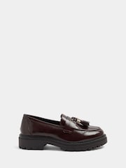 بني - Yours Curve Tassel Cleated Casual Loafers In Wide E Fit - صورة 2 من 5