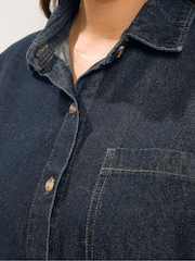 Yours Curve Blue Denim Shirt Dress - Image 4 of 6