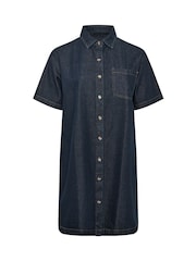 Yours Curve Blue Denim Shirt Dress - Image 5 of 6