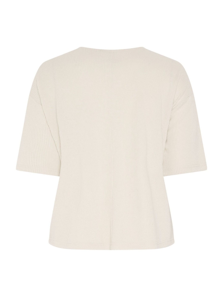 Yours Curve Natural Ribbed Studded Top - Image 6 of 6