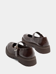 Yours Curve Brown Extra Wide Fit Faux Leather Chunky Mary Jane Shoes - Image 4 of 5