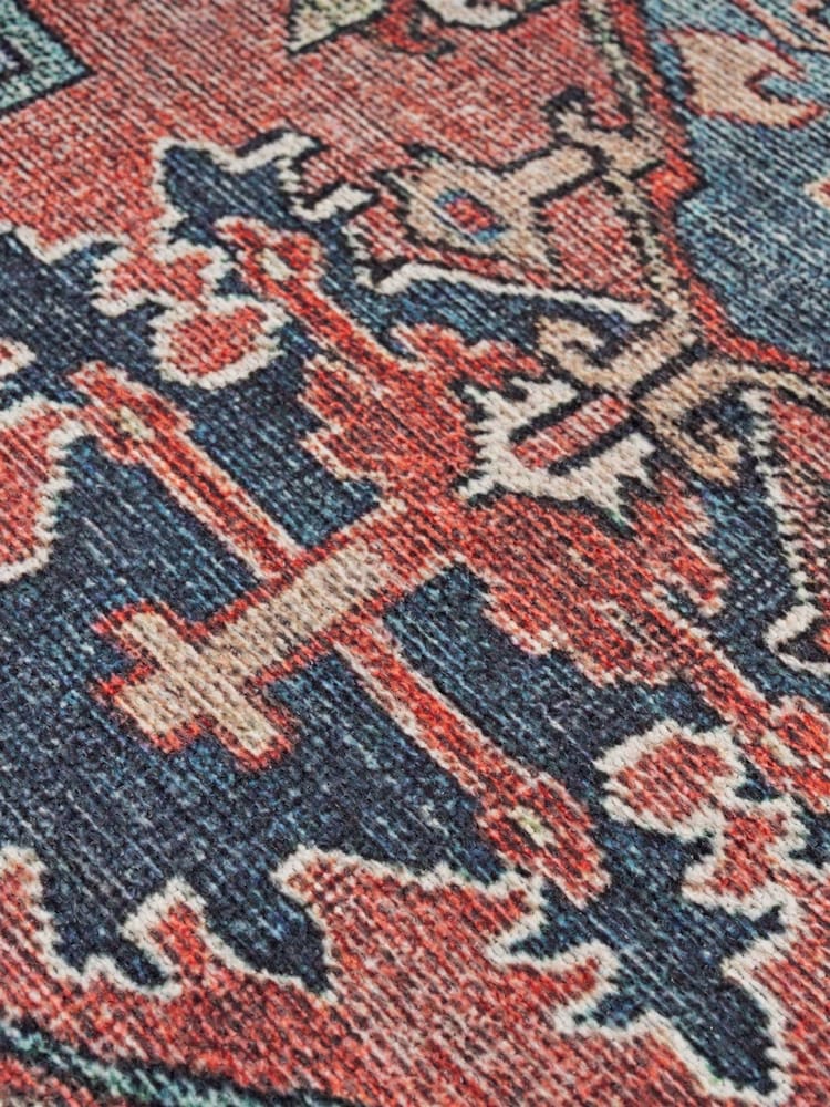 kukoon Red Washable Savanna Flatwoven Vintage Style Traditional Runner - Image 2 of 6