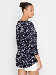 Blau gepunktet - Long Tall Sally Henley-Oberteil aus 100 % Baumwolle - Bild 3 von 4