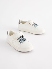White Wide Fit (G) Elastic Lace Trainers - Image 1 of 5