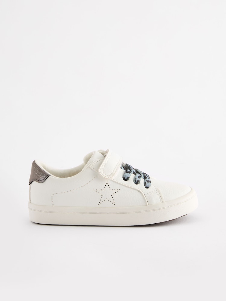 White Wide Fit (G) Elastic Lace Trainers - Image 2 of 5