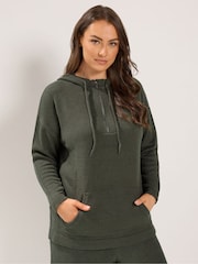 Yours Curve Green Knitted Hoodie - Image 1 of 6