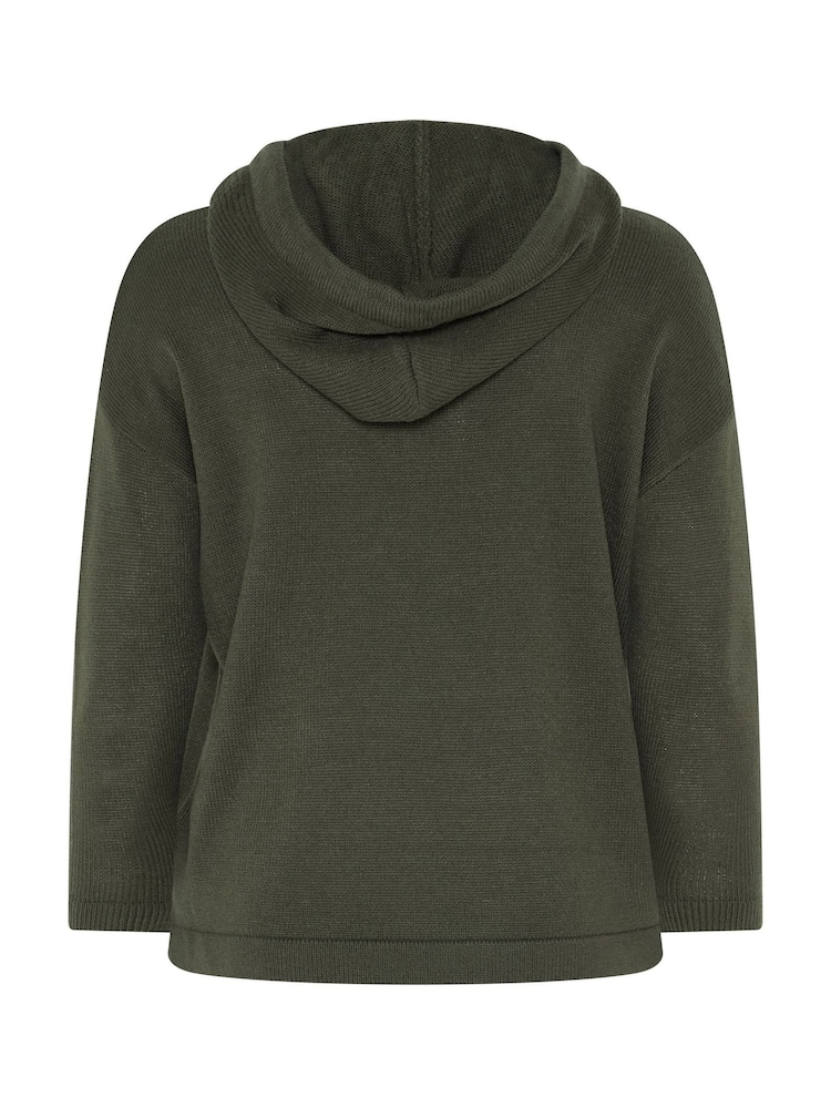 Yours Curve Green Knitted Hoodie - Image 6 of 6