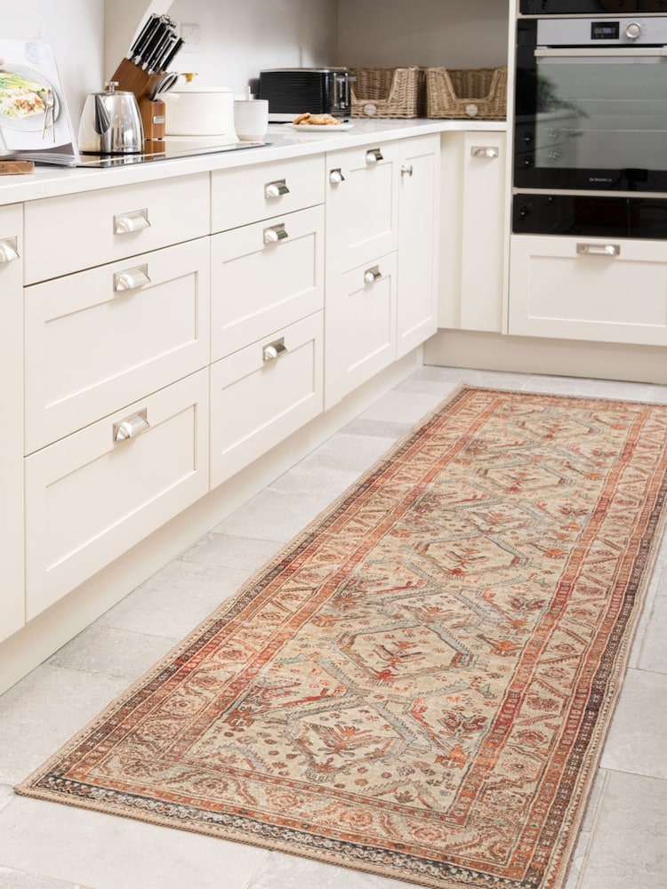 kukoon Orange Washable Rowe Traditional Runner - Image 1 of 6 kukoon Orange Washable Rowe Traditional Runner - Image 1 of 6