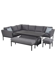 Maze Grey Garden Pulse Rectangular Corner Dining Set With Rising Table - Image 4 of 4