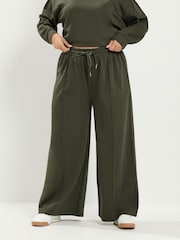 Yours Curve Green Wide Leg Joggers - Image 1 of 4
