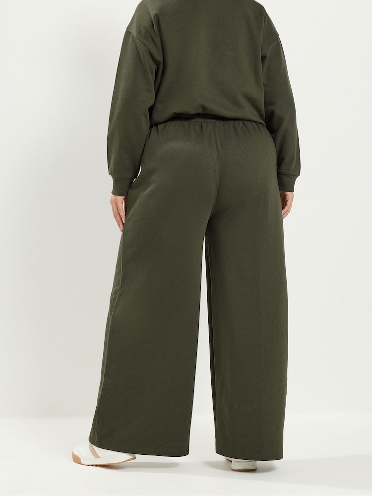 Yours Curve Green Wide Leg Joggers - Image 2 of 4