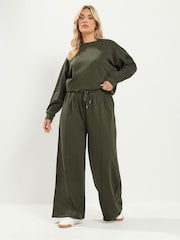 Yours Curve Green Wide Leg Joggers - Image 3 of 4
