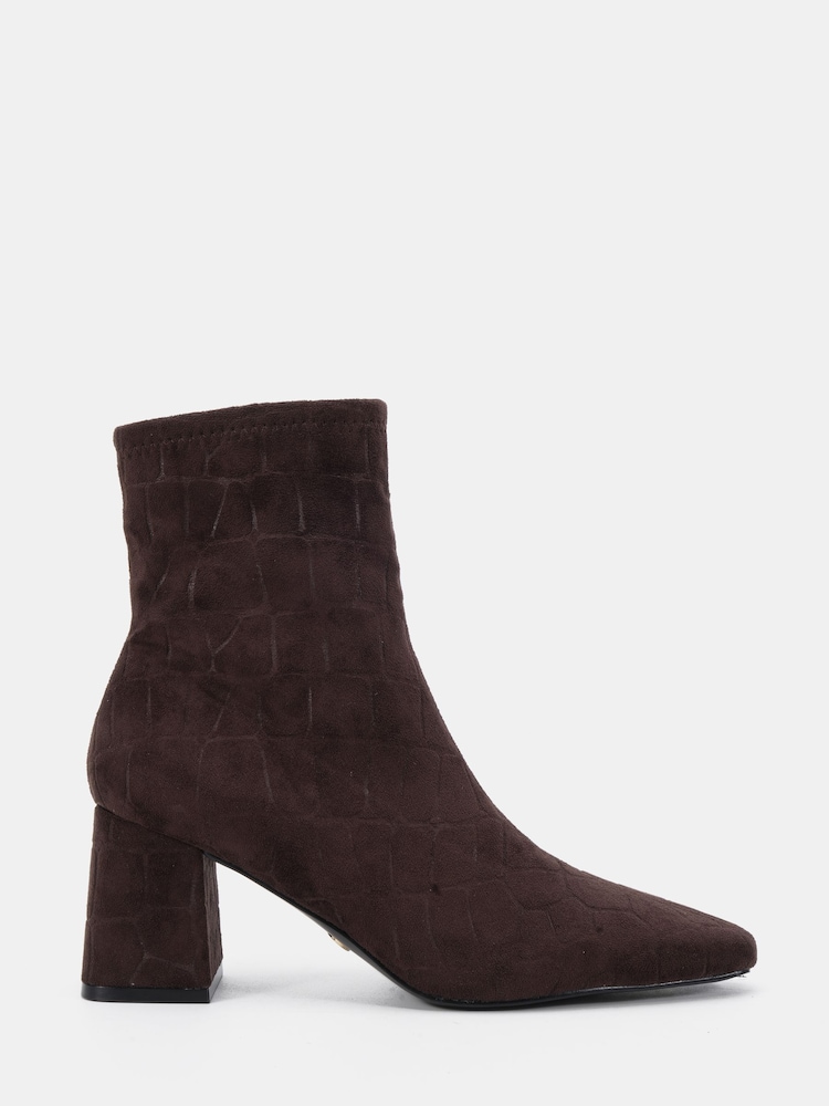 Ruda - Novo Wide Fit Kat Mid Block Chisel Toe Ankle Boots - 2 paveikslėlis iš 6