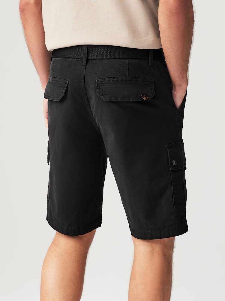 Black Belted Cargo Shorts - Image 2 of 6