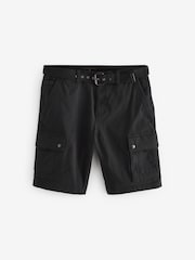 Black Belted Cargo Shorts - Image 6 of 6